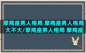 摩羯座男人格局 摩羯座男人格局大不大/摩羯座男人格局 摩羯座男人格局大不大-我的网站